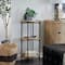 Brown Metal 3 Shelves Shelving Unit 16" x 16" x 34"